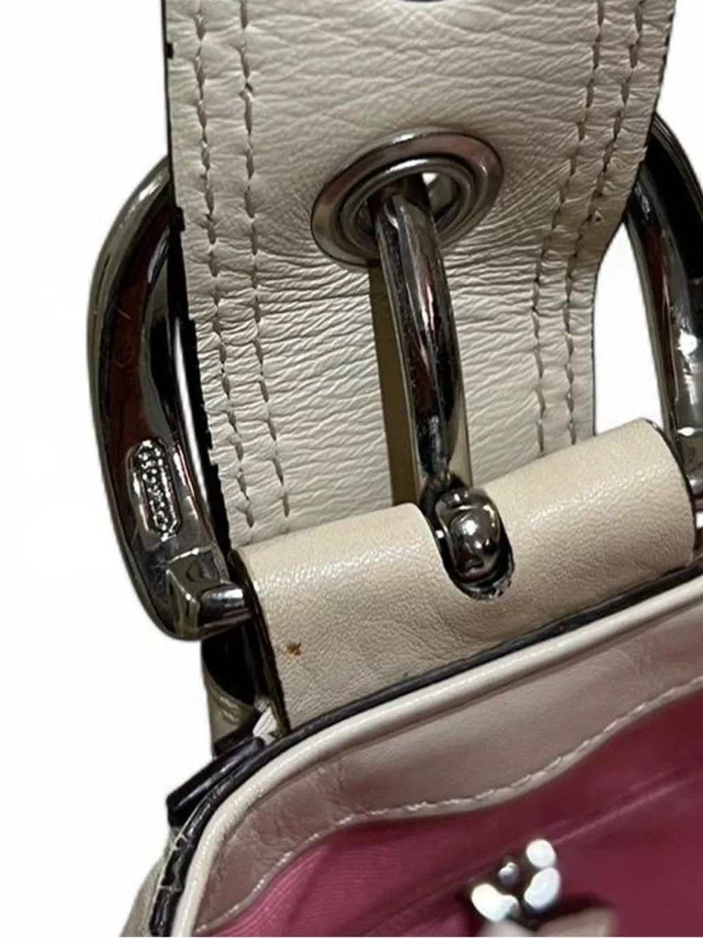 Coach Ivory Leather Tote Handbag